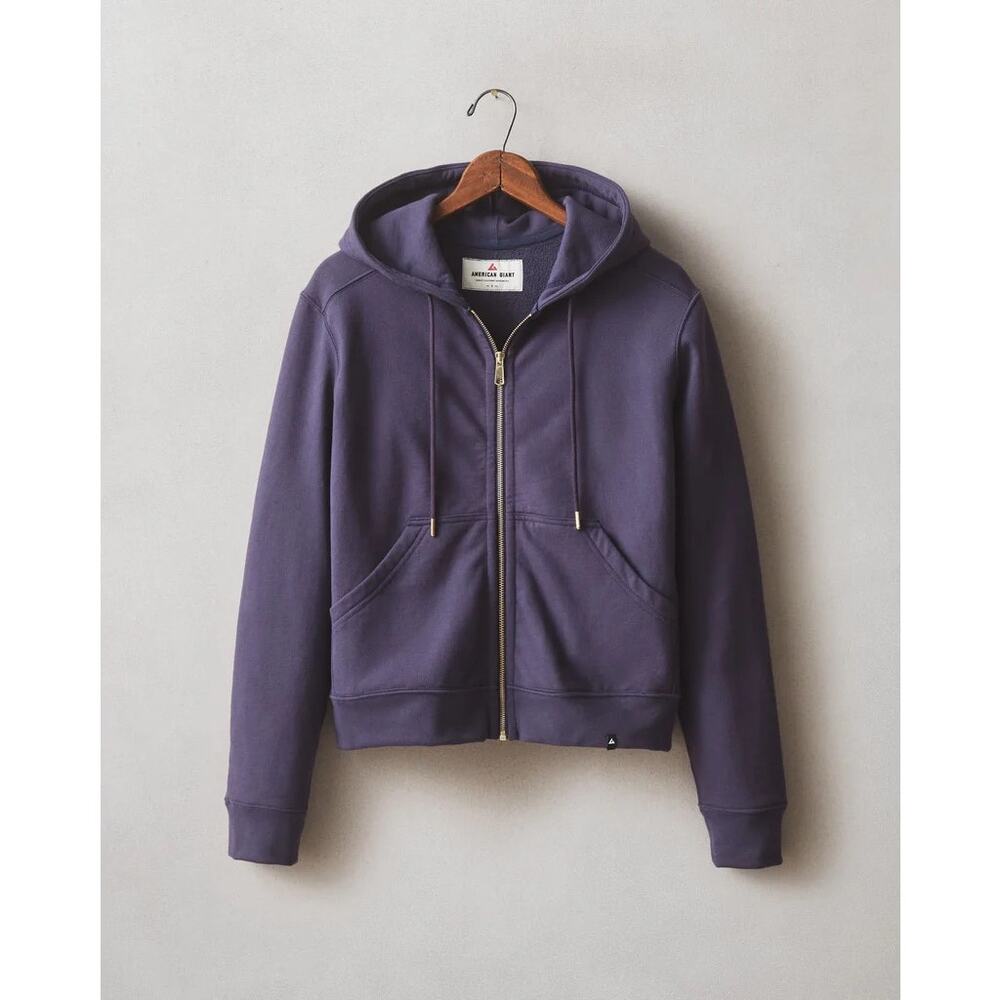 NWOT American Giant Women's Relaxed Classic Full Zip 2.0 Purple Velvet Size XL